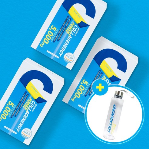 콜라게너지 파워 이온음료 마시는 콜라겐 BCAA 아르기닌 비타민C 프로틴 초 저분자 파우더, 3개
