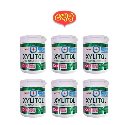 롯데자일리톨 껌 오리지날 용기, 100g, 6개
