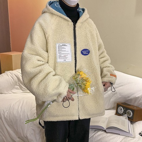 DFMEI 양모 코트 남성 코튼 패딩 코트 패션 브랜드 겨울 두꺼운 양털 따뜻한 코튼 패딩 코트 홍콩 스타일 패션 양고기 면화 패딩 코트 패션