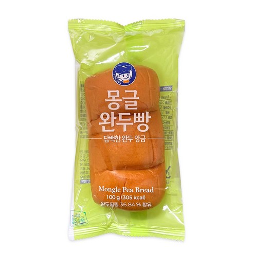 촉촉빵빵 몽글 완두빵, 10개, 100g