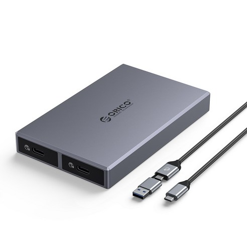 오리코 M.2 NVMe C타입 USB 3.2 Gen2 외장 SSD 알루미늄 케이스 방열판 CM2C3, 2Bay NVMe+NVMe CM2C3