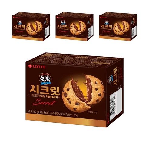 롯데제과 칙촉 시크릿, 80g, 4개
