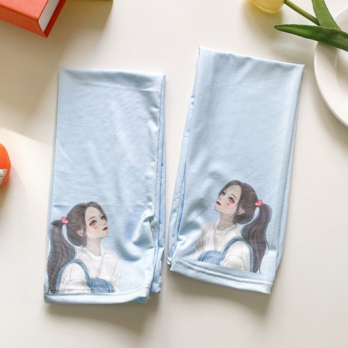 DFMEI 자외선 차단 팔 보호대 아이스슬리브 여아 아이스슬리브 드라이빙 슬리브입니다, DFMEI 블루 베이스 포니테일입니다