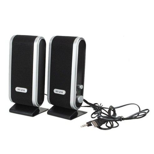 HobbyLane 2 PCS USB 전원 컴퓨터 스피커 휴대용 PC 스피커 스테레오 3.5mm 데스크탑 PC 노트북에 대 한 귀 잭, CHINA, black