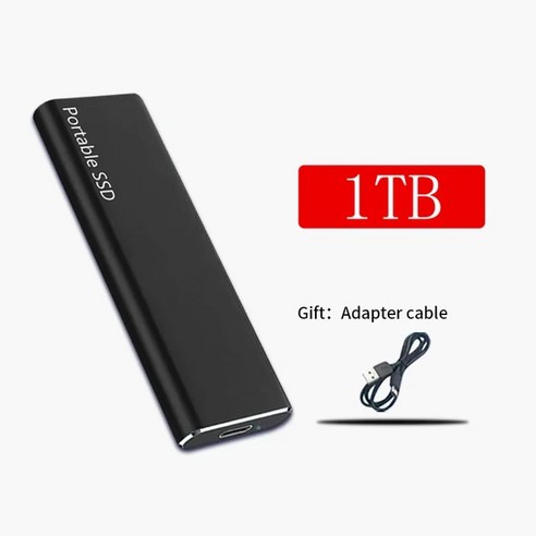 외장 하드 드라이브 휴대용 SSD 1TB 고속 솔리드 스테이트 드라이브 USB3.1 C타입 인터페이스 노트북 맥용, 01 Black 1TB, 01 Black 1TB