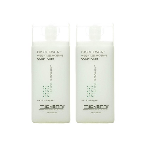 지오바니 다이렉트 리브-인 무게감 없는 모이스처 컨디셔너, 60ml, 2개