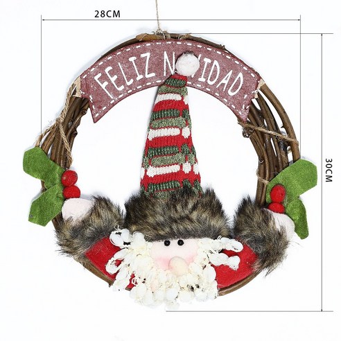 [ZL] 메리 크리스마스 매달려 눈사람 갈 랜드 나무 화환 문 장신구 펠리 즈 Navidad 새해 크리스마스 트리 장식 어린이 선물, type D, 하나