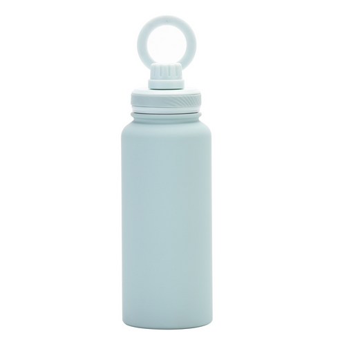 텀블러 맥세이프 휴대폰거치 스텐 보온 보냉 스포츠 텀블러 물병 1000mL 용량, 연 청색, 1개