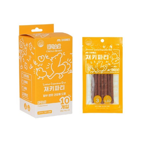 져키파티 추천 인기제품 우리 댕댕이 피부와 털을 윤기 있게! 마이베프 L.I.D 져키파티 노즈워크 닭가슴살 솔직 후기 가격비교해보세요