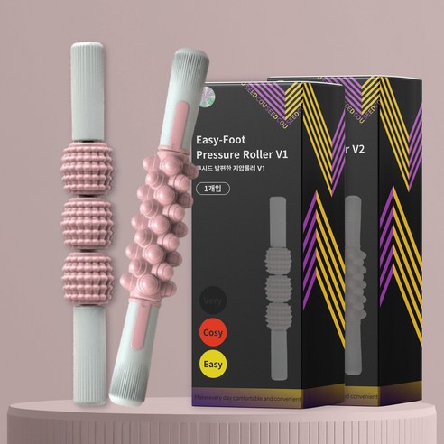 쿠시드 발바닥 종아리 지압 마사지롤러 2개 세트, 핑크A+B, 1세트
