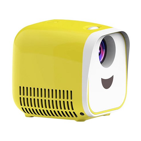 AFBEST 프로젝터 L1600 루멘 1080P 가정용 부모-자식 휴대용 미니 Led Tv (EU 플러그), 노랑
