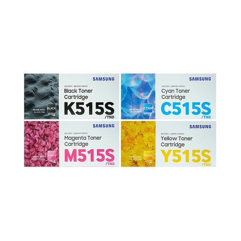 삼성 정품 토너 CLT-K515S 4색 세트 SL-C565FW C565W C515W 프린터 호환 K515S+C515S+M515S+Y515S, 1세트