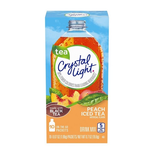 크리스탈 라이트 Crystal Light 온 더 고 드링크 믹스 피치 아이스 티 10 패킷, 10개