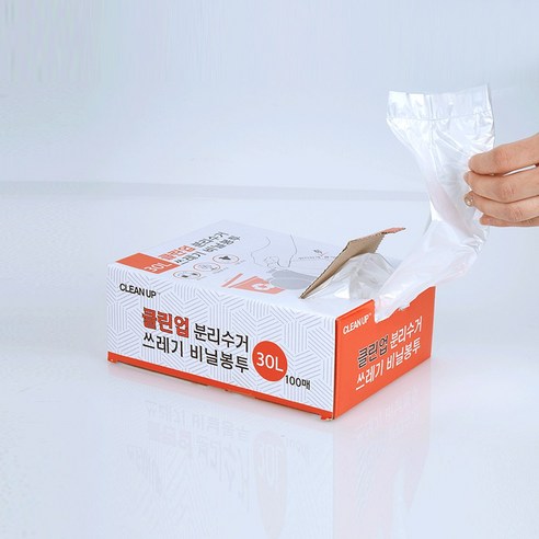 샤바스 클린업 분리수거 쓰레기 비닐봉투 100p, 30L, 1개