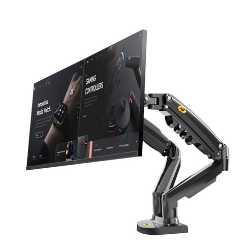 책상 공간을 절약하고 인체 공학적 편안함을 향상시키는 NB 듀얼 모니터암 거치대 F160D