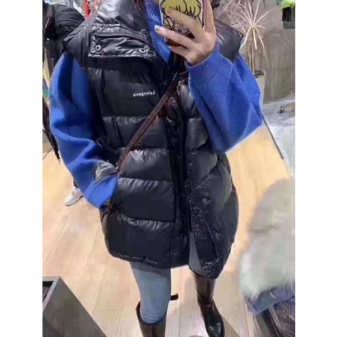 2019 가을 겨울 여성복 패딩 조끼 민소매 칼라