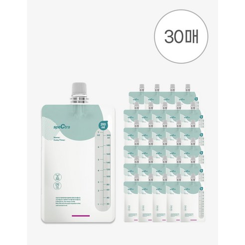 스펙트라 온도감지 이지 모유저장팩 200ml 리필 30매입 (커넥터 미포함), 30매, 1개