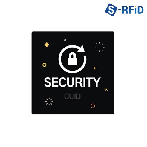 CUID PVC 스티커 태그 도어락 공동현관 복사 스마트폰 MCT RFID 태그, 1개, 02. 25X25 사각 PVC 블랙 디자인(No.2P)