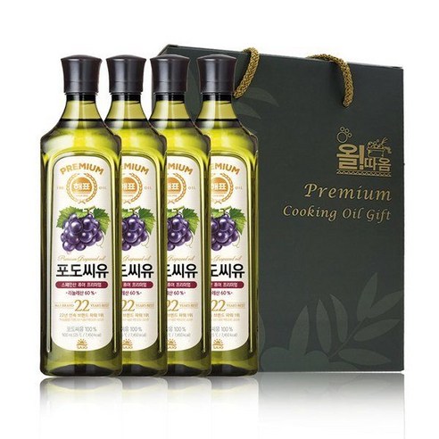 사조 올따옴 선물세트 포도씨유 900ml 4입, 4개