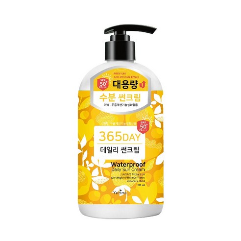 예리나 프리미엄 데일리 대용량 선크림, 510ml, 1개