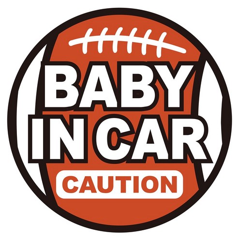 긱베어 베이비온보드 자석 아기가타고있어요 baby in car 베이비인카 반사 탈부착 마그넷 baby on board, 럭비공, 1개
