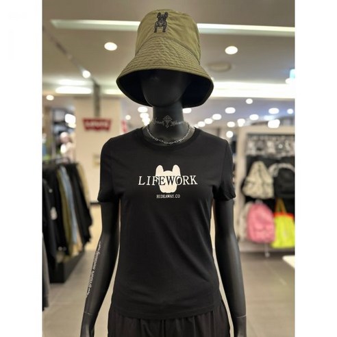 [라이프워크] 여성용 코튼 라독 슬림 숏 반팔 티셔츠 블랙 (LW232TS809) 백화점 아울렛 (3511132)