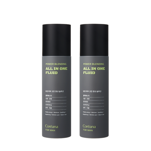 남성 피부 고민 원샷 솔루션 코리아나 포맨 파워 블렌딩 원킬 올인원 로션 2개, 150ml