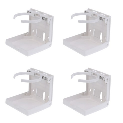 (4개들이) 접이식 음료수 홀더 유니버설 카 보트 컵 홀더 음료 컵 홀더(흰색), 96x95x23mm, 나일론, 화이트
