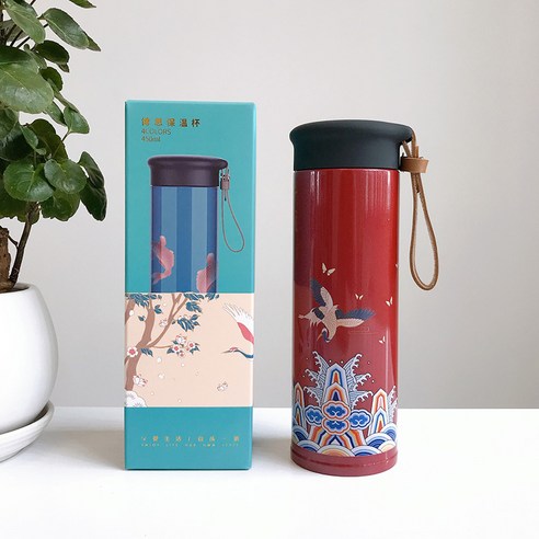 GU 중국 스타일 패션 보온병 예술적 여성 학생 신선한 휴대용 중국 스타일 필터 차 컵, 색깔7, {"크기":"하나"}