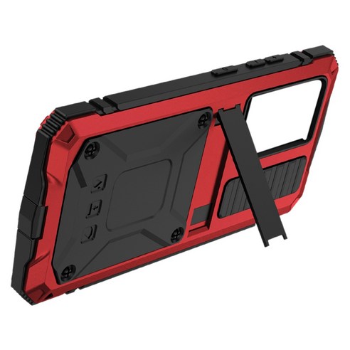 삼성 갤럭시 S21 Ultra 360 풀 메탈 갑옷 홀더를위한 r- 그냥 사례 삼성 S21 Ultra Case Shockproof, 빨간, 하나