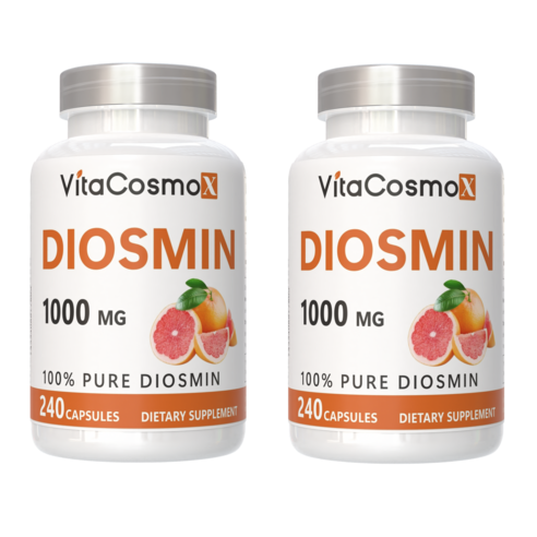 VitaCosmoX 디오스민 시트러스 콤플렉스 베인 서포트 바이오플라보노이드 과일 추출물 1000mg Best Diosmin 1000mg