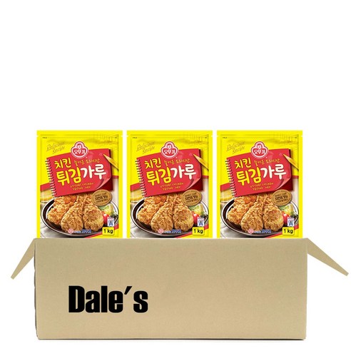 데일즈기획 오뚜기 치킨 튀김가루, 1kg, 3개