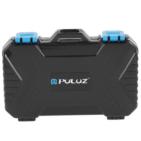 PULUZ 메모리 카드 리더 USB OTG fuction를 및 21 개 슬롯 태블릿 컴퓨터 노트북 및 안드로이드 스마트 폰을위한 방수 SD CF TF SIM 카드 케이스 홀더와, 블랙 & 블루, 하나