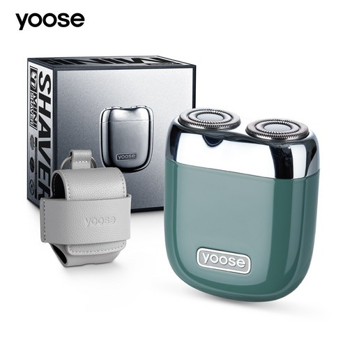 yoose 미니 전기 면도기 휴대용 면도기 완전 방수 USB-C 충전식 휴대용 파우치 포함, Yoose Mini Shaver, 올리브 그린