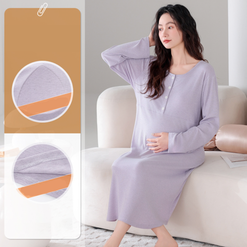 NUNUHANA 수유원피스 임산부 잠옷 원피스 홈웨어 Z113