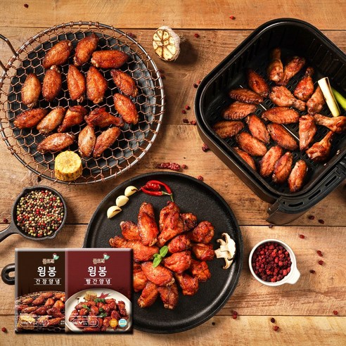 풀토래 매콤 간장 양념윙봉 2개, 500g x 2팩 사세버팔로윙