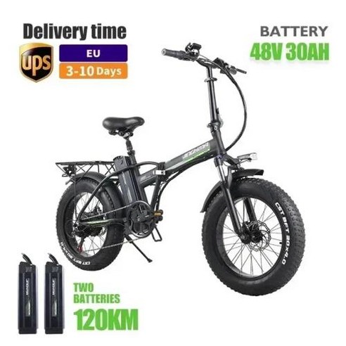 모터 접이식 휴대호환 전기 자전거 듀얼 배터리 팻 타이어 스노우 Ebike 800W 48V15AH 20*4.0 인치, 02 15AH  1 battery, 01 Three-year warranty