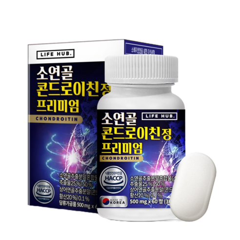 라이프허브 소연골 콘드로이친 정 프리미엄 500mg x 60정 x 1통 (2개월분), 1개 프리미엄콘드로이친