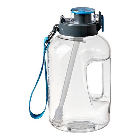 빨대 타임 마커가 있는 물병 스포츠 물 주전자 운동 요가, 그레이 1.6L, 하나, PC