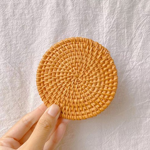 HUISIDA 머그컵 도자기컵 아침컵 커피컵, 10cm 등나무 패드