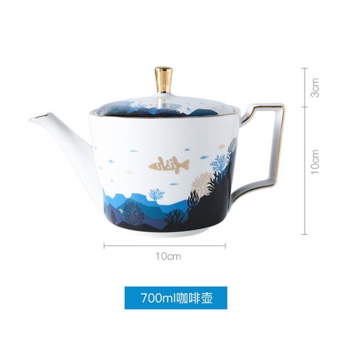 DFMEI.커피잔 세트요.Coffee cup set유럽식 작은 럭셔리 세라믹 커피잔 세트 골드 커피머신 티타임워터컵 스푼입니다., 큰 냄비, DFMEI.