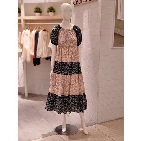 [AK수원점] [SOUP]나염 프린트 오프숄더 맥시 롱원피스(SA5OP38)