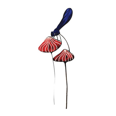 25cm 장식 예술 공예 버섯 정원 잔디 스테이크 야외 잠자리 스테이크 toadstools 장식, 빨간, 259x97x3mm, 아크릴