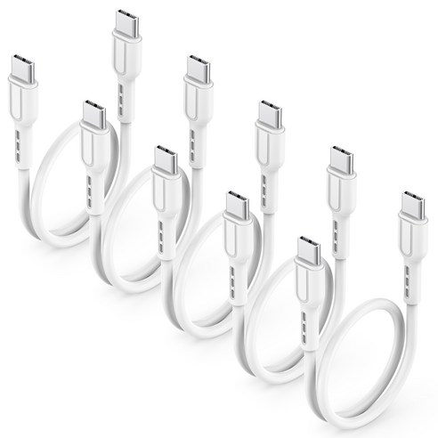수피 PD 60W C타입 C TO C 고속충전 짧은 숏 케이블 S30, 5개, 화이트, 30cm