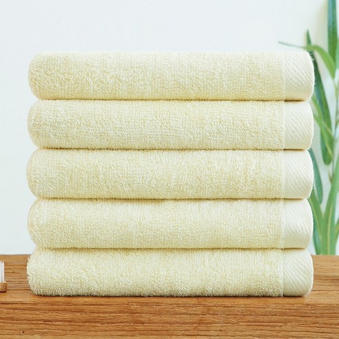 쉬라즈리빙 더소프트 호텔수건 120g 30수 코마사, 5개, 옐로우