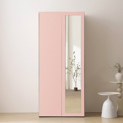 바로방가구 이븐 터치 빅수납 800 전신거울 옷장 드레스룸 시스템장, (옷장형) 연그레이