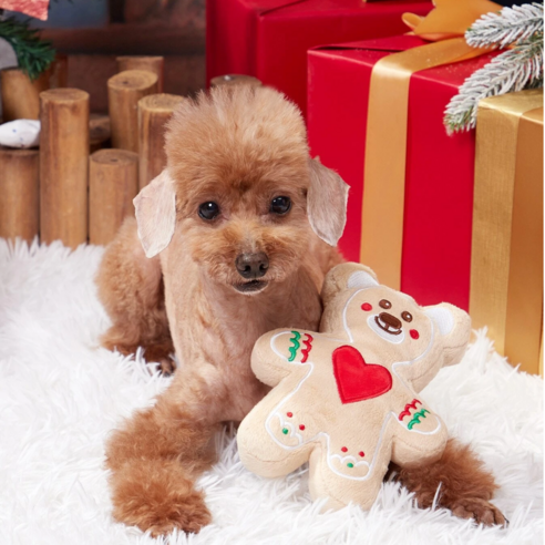 Meowgic Christmas Puppy Playing Puppy 플러시 크리스마스 트리 눈사람 진저 브레드 베어 홈 데코, Gingerbread Man