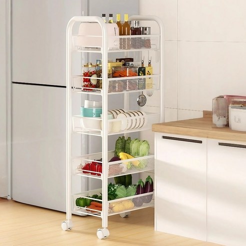 라온프리 철제 이동식 틈새 수납장 트롤리: 공간 활용의 마법사 철제틈새수납장