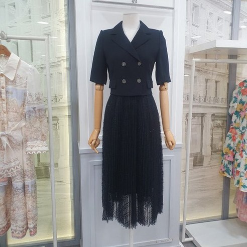 샤틴 카라 자켓 레이스 원피스 S232S607