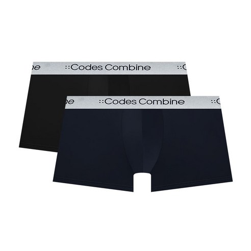 코데즈컴바인 이너웨어 컬러로고 화이트밴드 드로즈 2PACK (NY BK)
